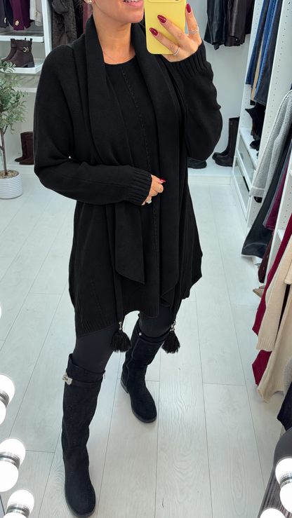 Kendra Plain Longline Scarf Jumper