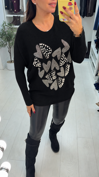 Herley Embellished Heart Detailed Jumper