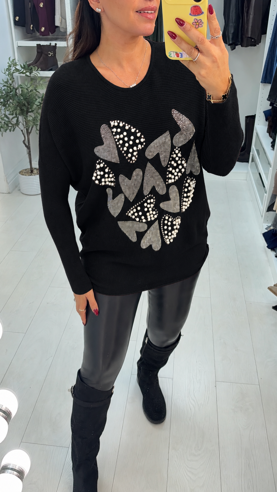 Herley Embellished Heart Detailed Jumper