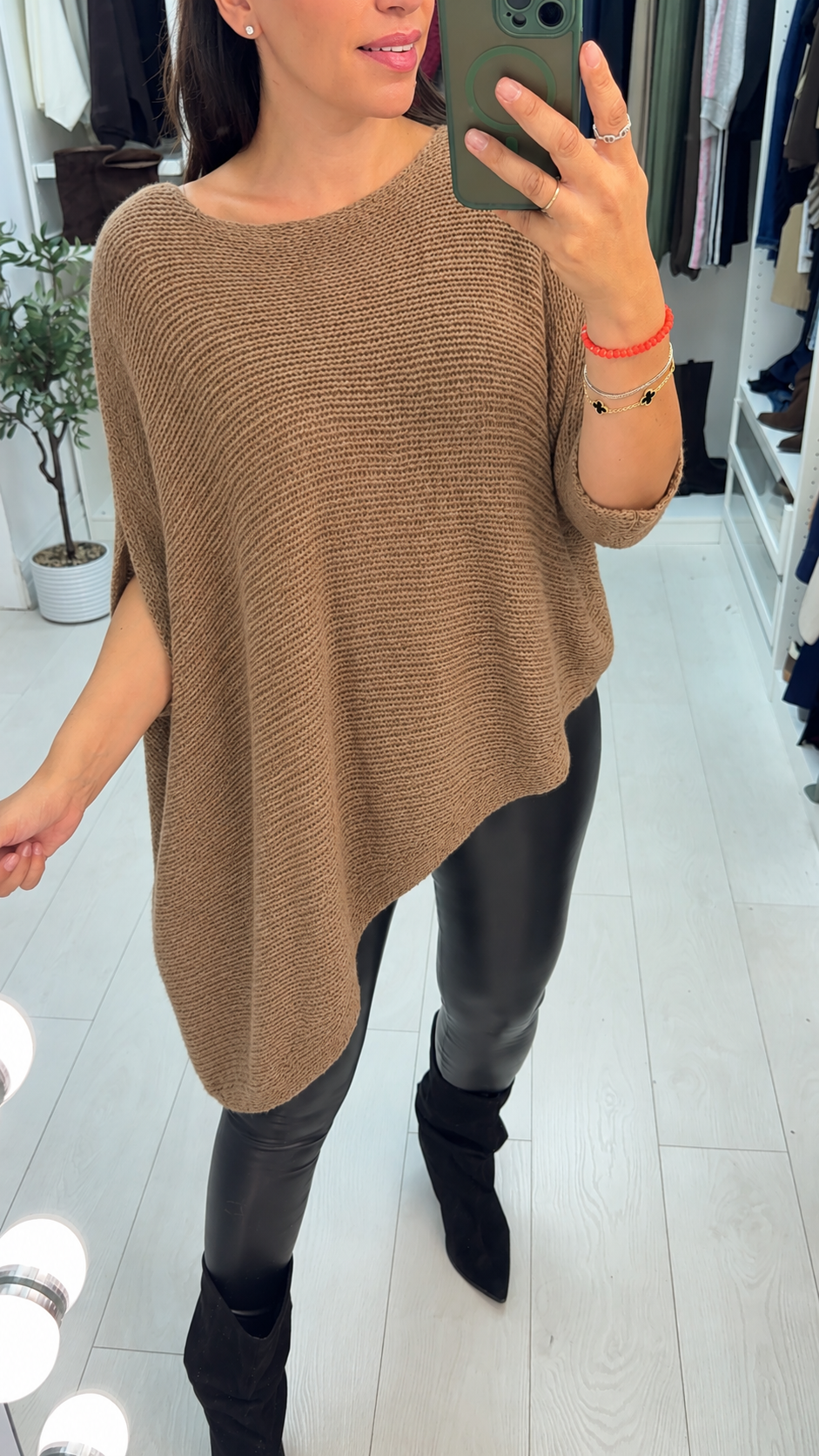 Cady Plain Chunky Knit Asymmetric Jumper