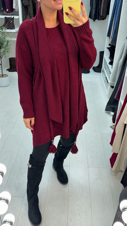 Kendra Plain Longline Scarf Jumper