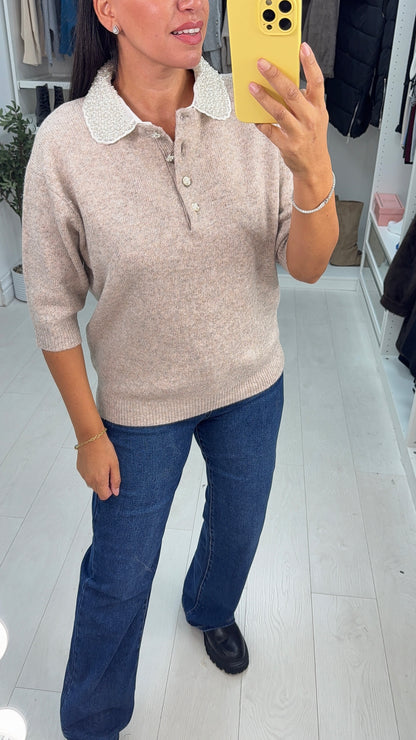 Fia Embellished Collar Super Soft Jumper