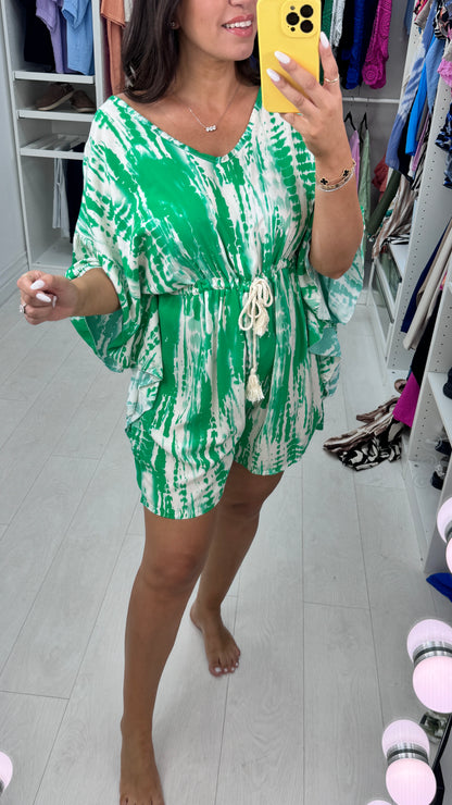 Jenni Batwing Sleeve Abstract Playsuit