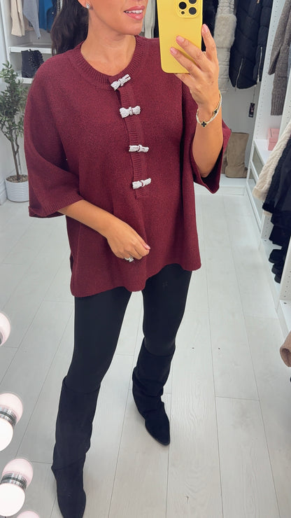 Luisana Plain Short Sleeve Loose Fit Knit Jumper