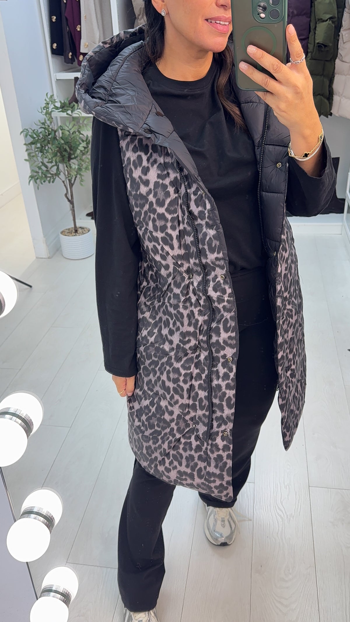 Aston Reversible Quilted Leopard Gilet