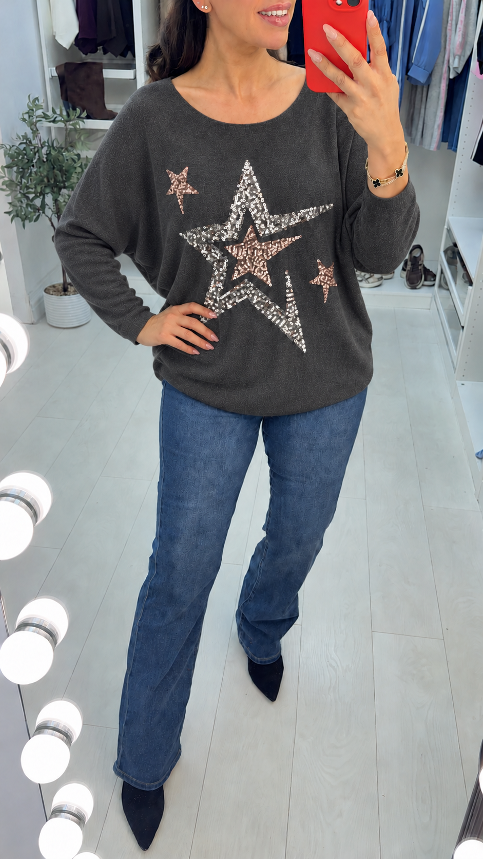 Nala Sequin Star Embellished Jumper