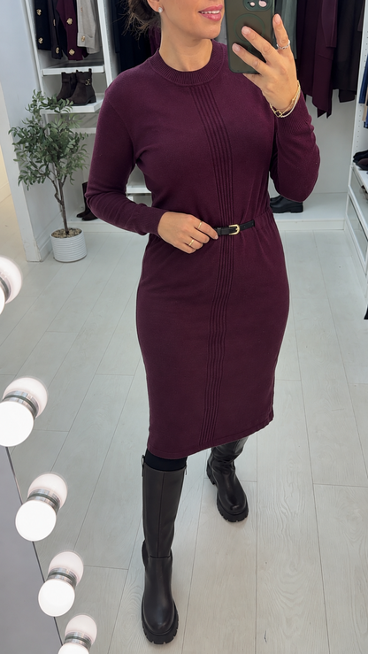 Mindy Plain Belted Jumper Dress