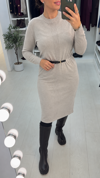 Mindy Plain Belted Jumper Dress