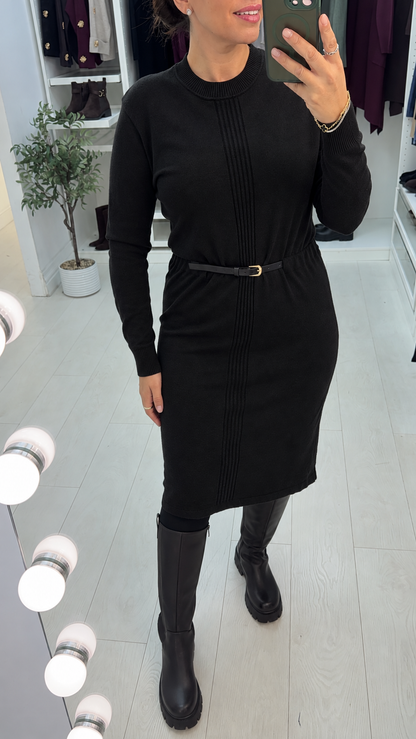 Mindy Plain Belted Jumper Dress