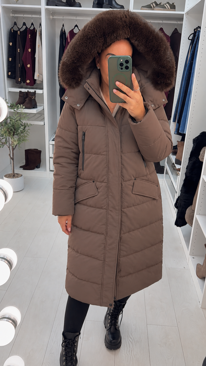 Klarissa Padded Faux Fur Hooded Coat