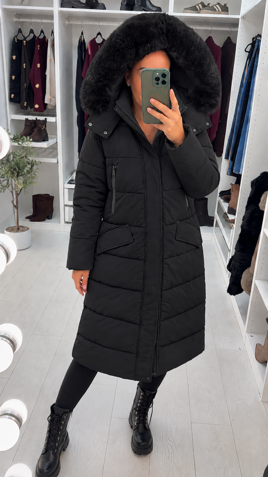 Klarissa Padded Faux Fur Hooded Coat