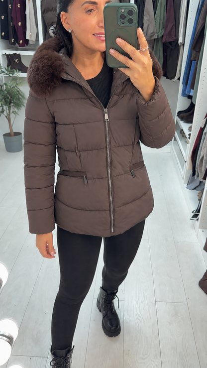 Helia Padded Faux Fur Hooded Jacket