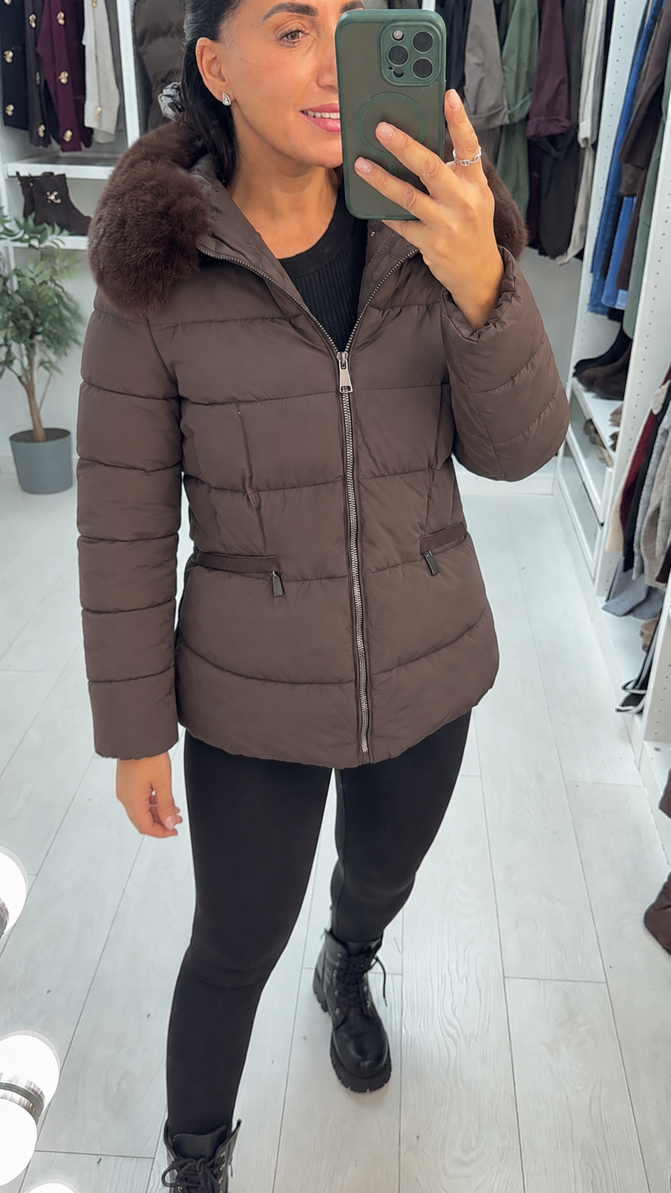 Helia Padded Faux Fur Hooded Jacket