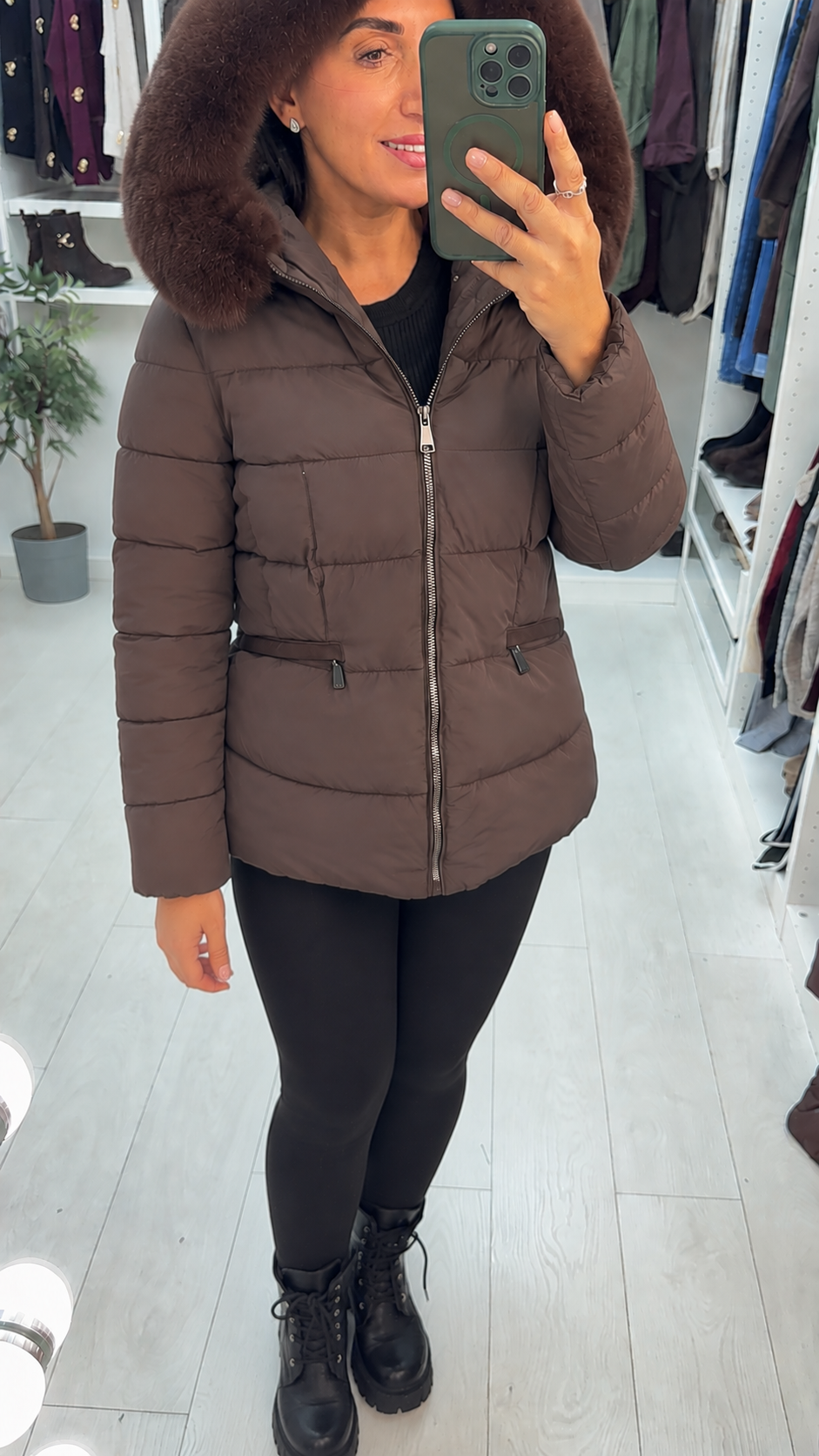 Helia Padded Faux Fur Hooded Jacket