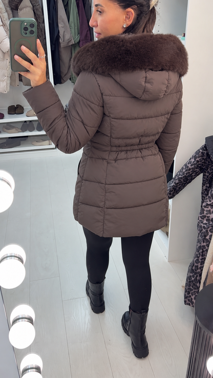 Helia Padded Faux Fur Hooded Jacket