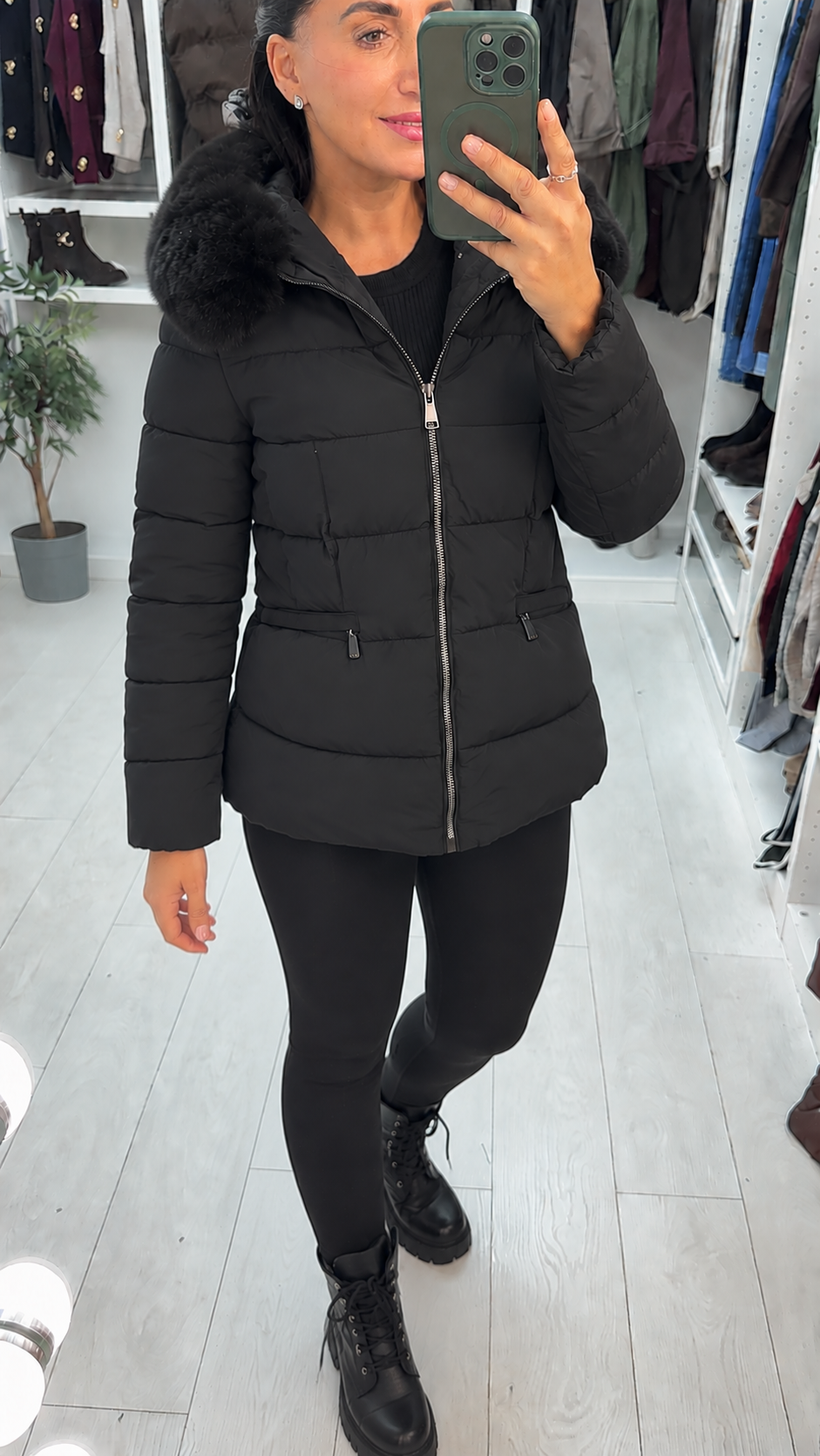 Helia Padded Faux Fur Hooded Jacket