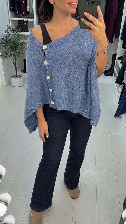 Lysandra Button Front Cape Cardigan