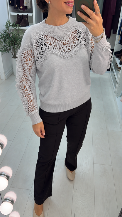 Rosabelle Crochet Detail Soft Knit Jumper