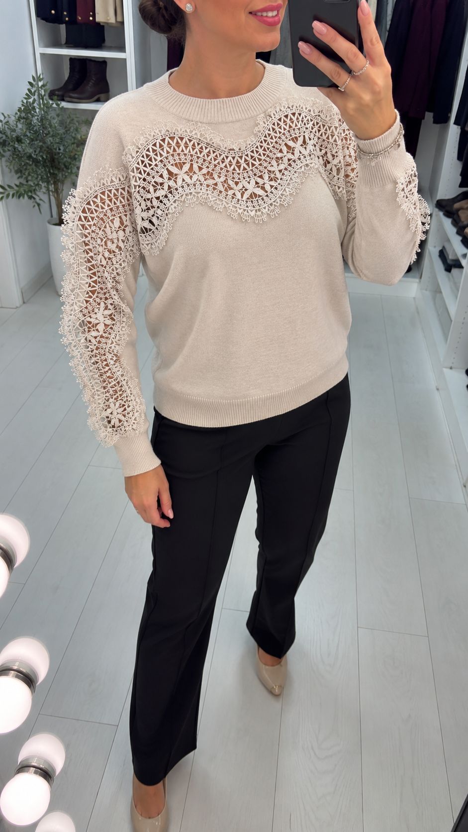 Rosabelle Crochet Detail Soft Knit Jumper
