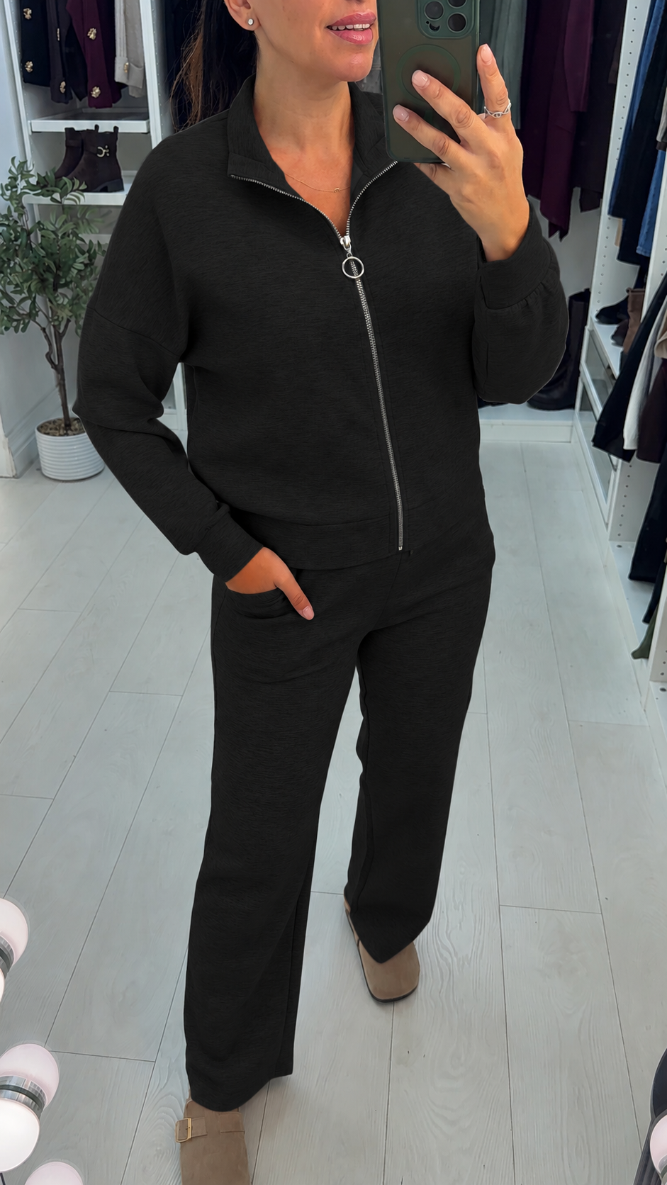 Lielle Plain Zip Up Loungewear Set