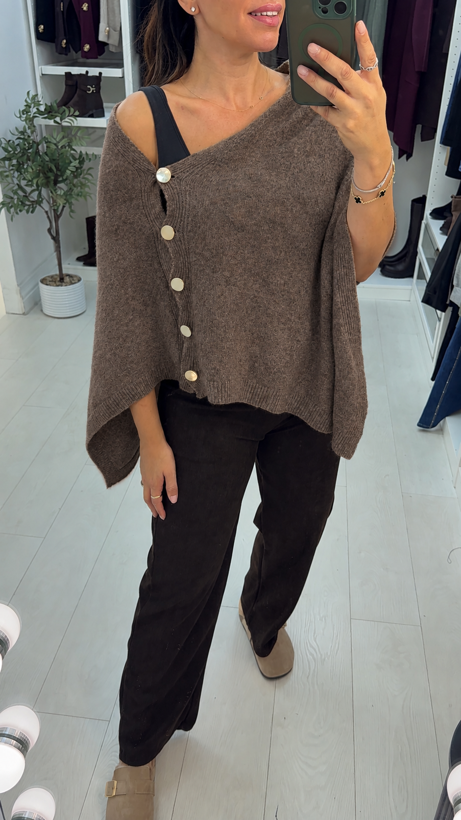 Lysandra Button Front Cape Cardigan
