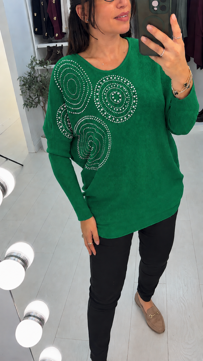Hariette  Diamante Detail Longline Knit Jumper