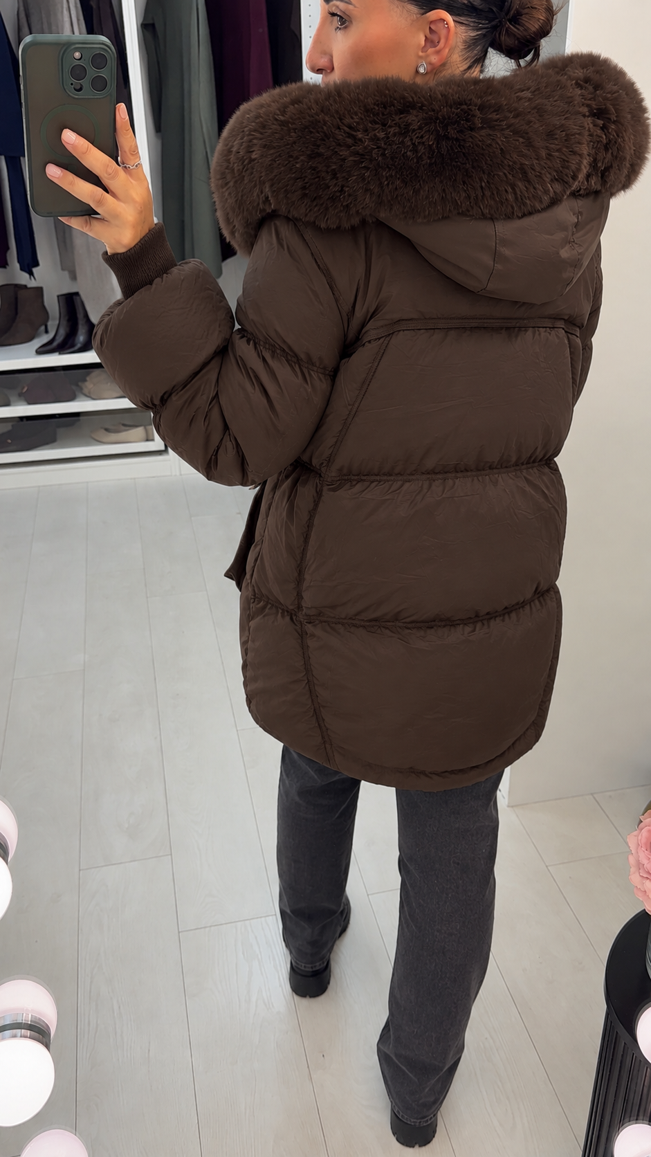 Aliyah Padded Faux Fur Hooded Coat