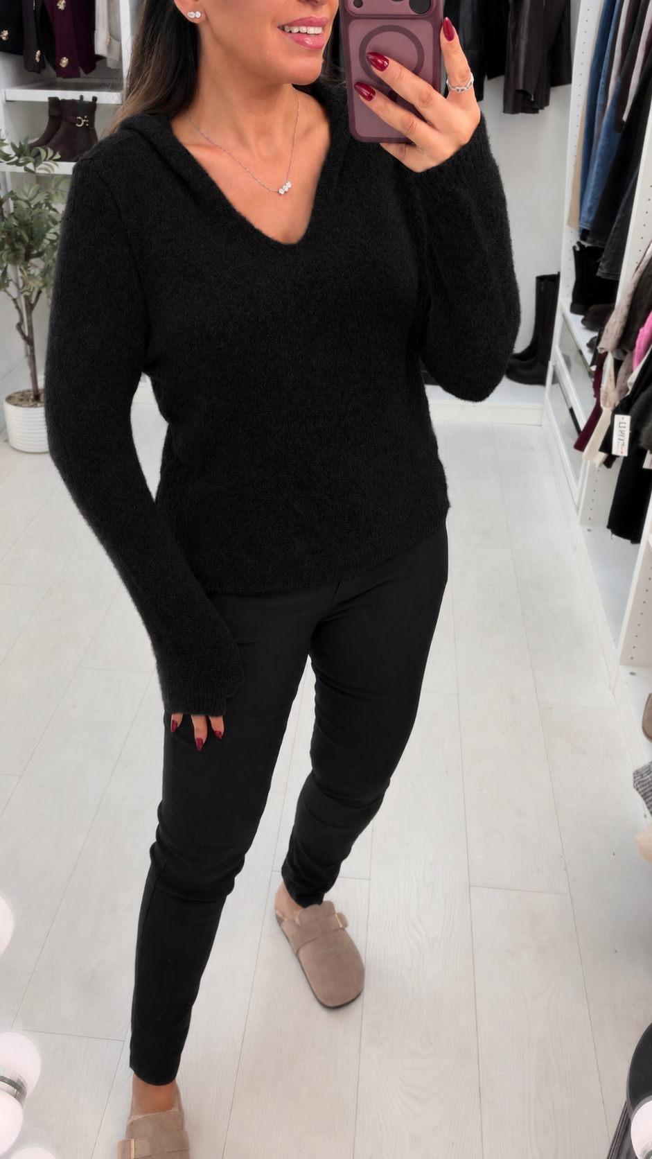 Cinda Plain Super Soft Hooded Jumper
