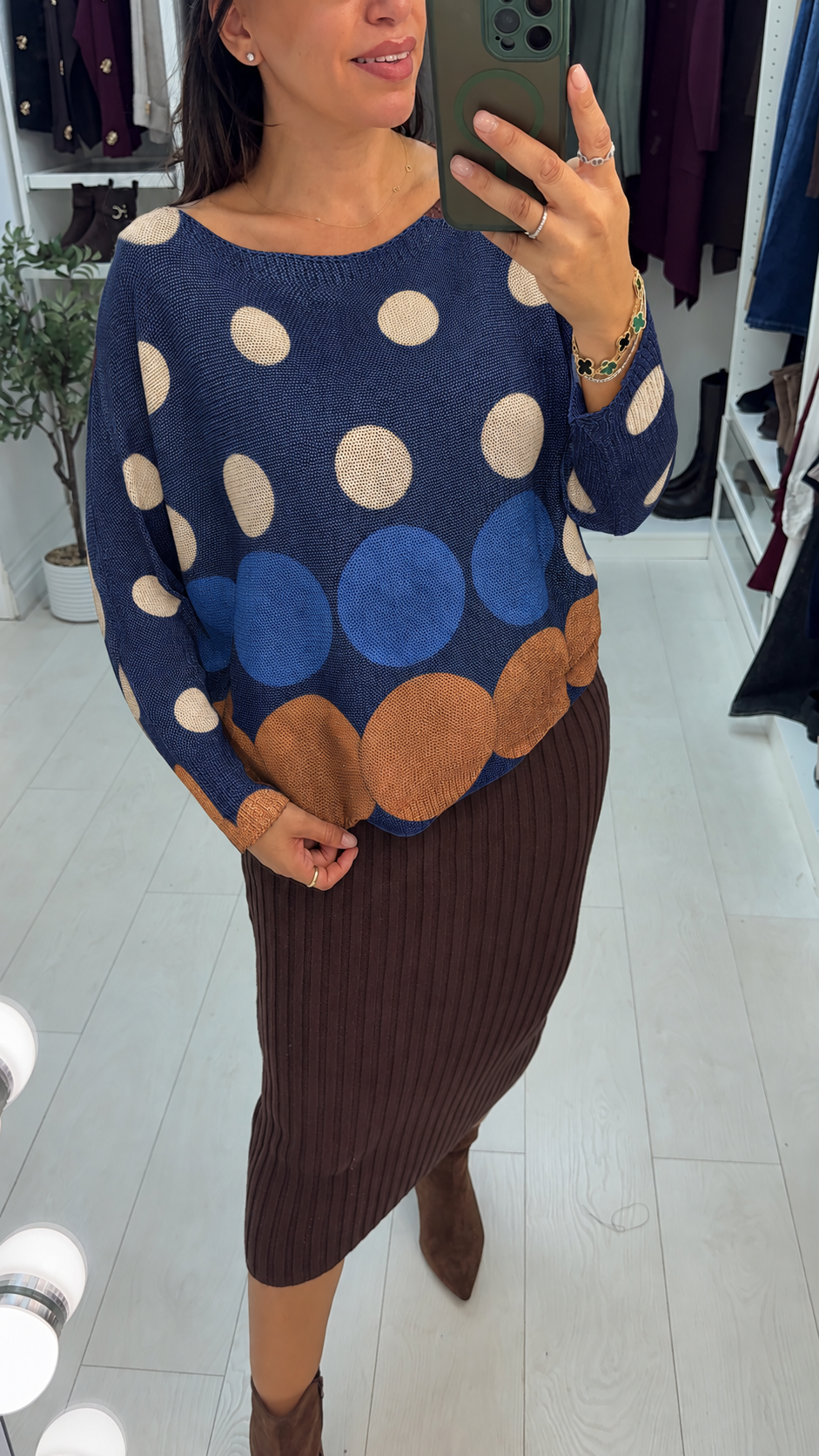 Darielle Polka Dot Batwing Top