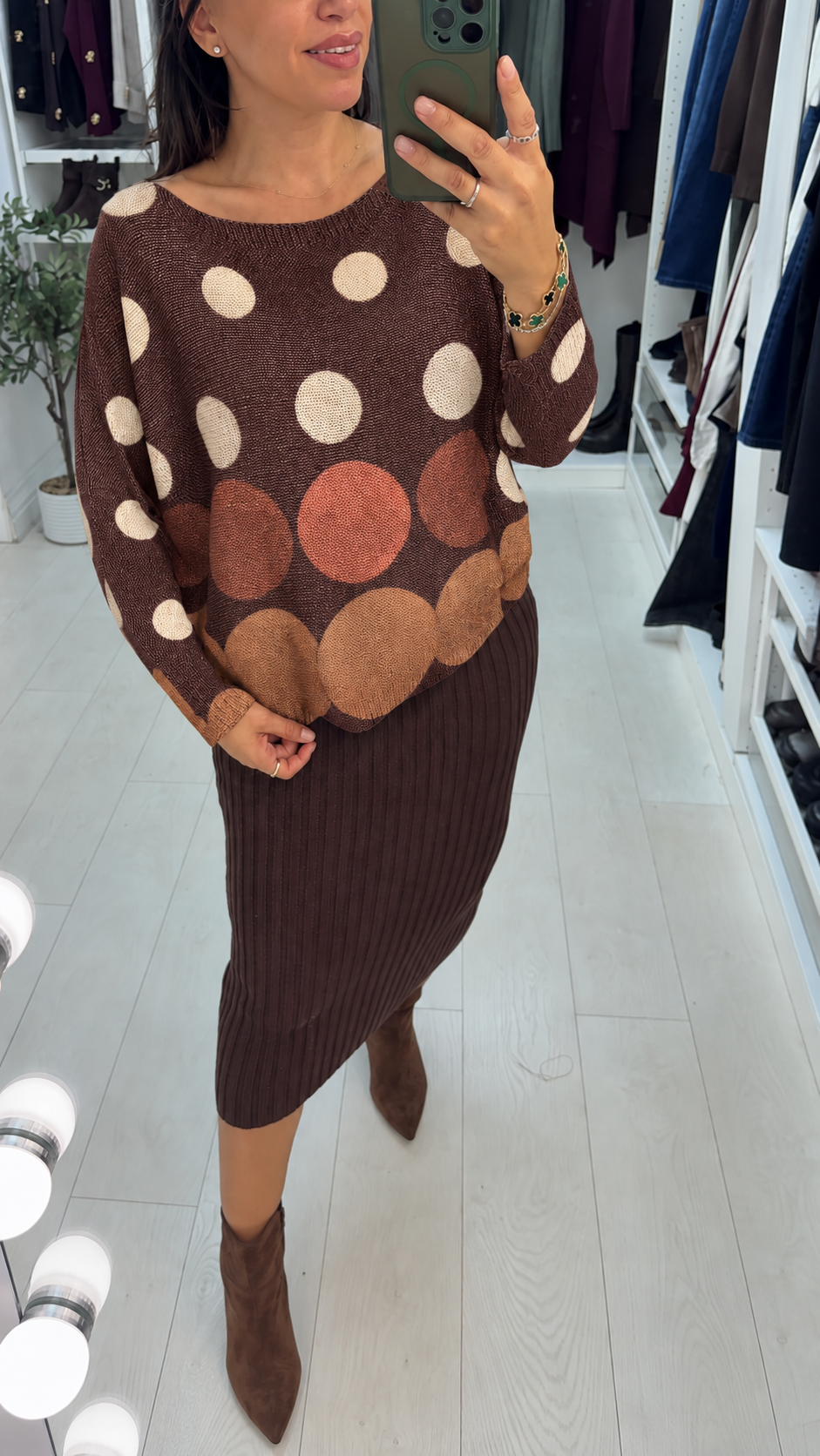 Darielle Polka Dot Batwing Top