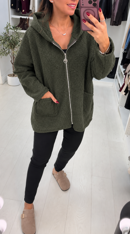 Helene Plain Boucle Hooded Jacket