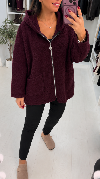 Helene Plain Boucle Hooded Jacket