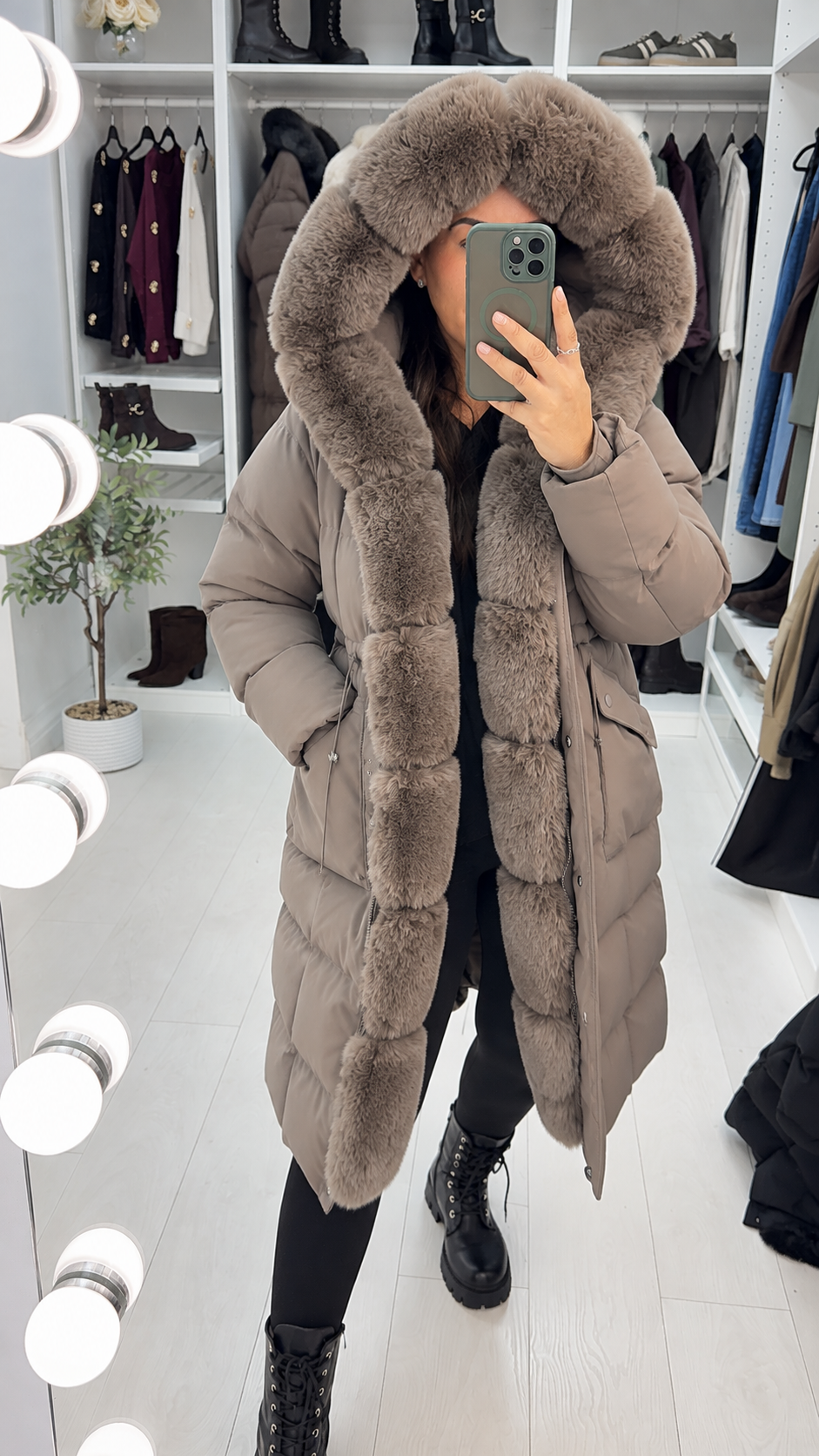 Zenaya Faux Fur Hooded Longline Coat