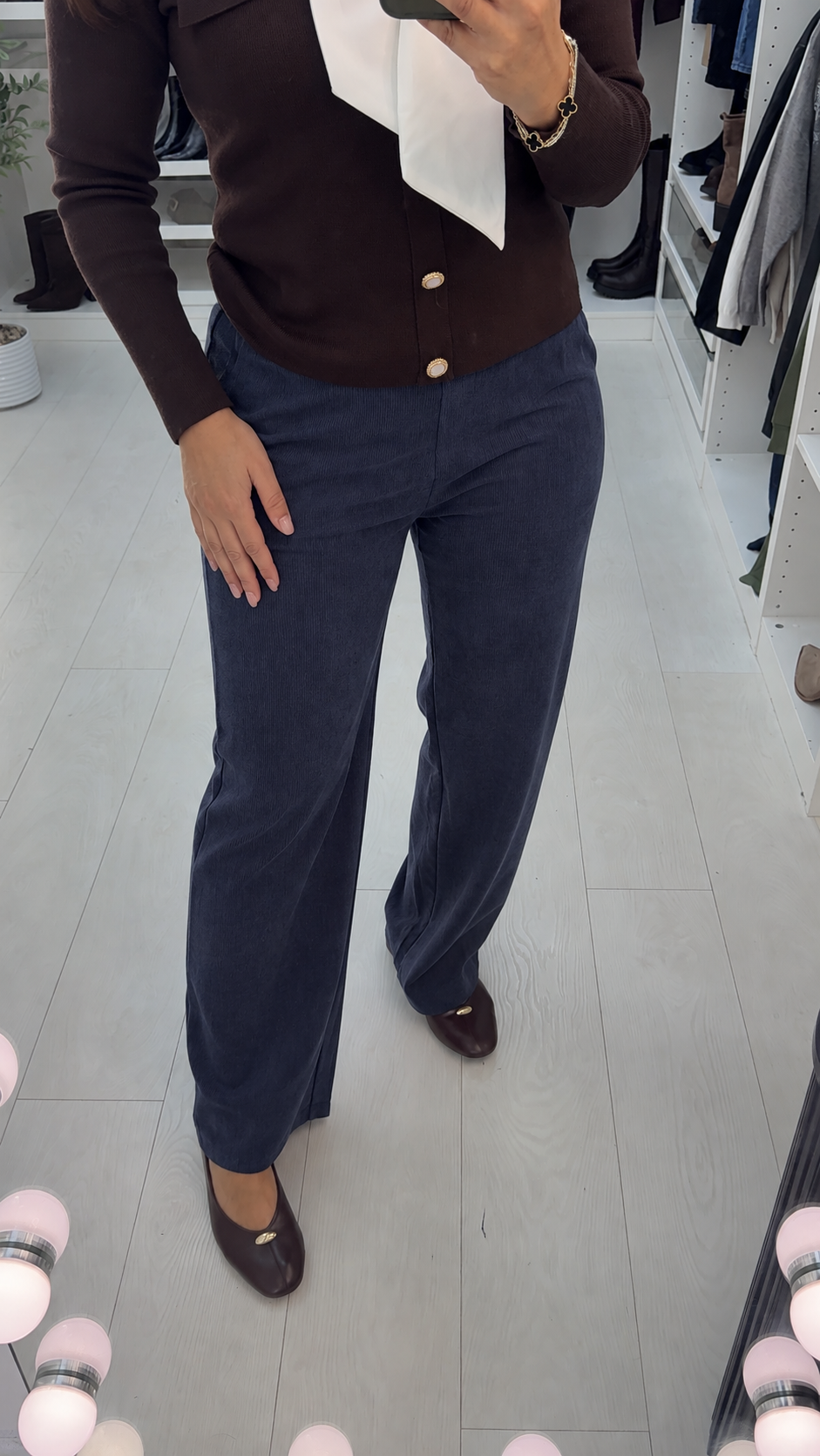 Eleni Plain Corduroy Straight Leg Trousers