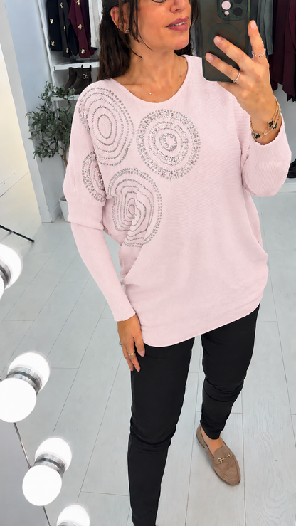 Hariette  Diamante Detail Longline Knit Jumper