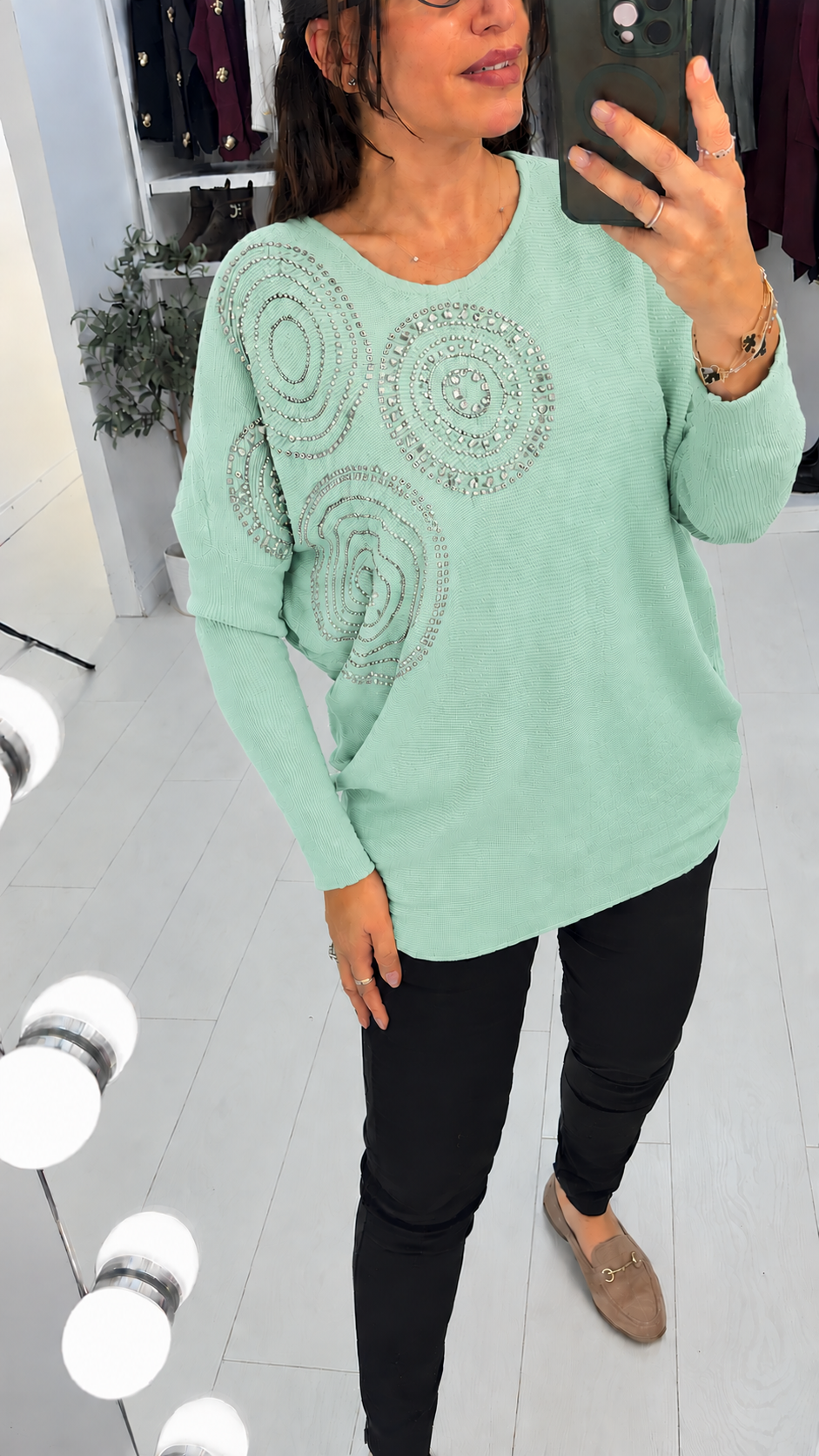 Hariette  Diamante Detail Longline Knit Jumper