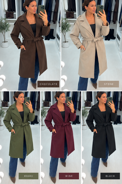 Izzie Belted Longline Coat