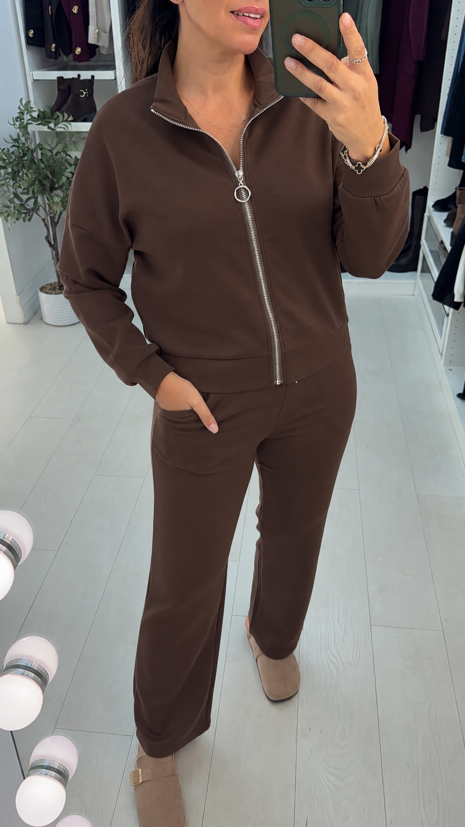 Lielle Plain Zip Up Loungewear Set