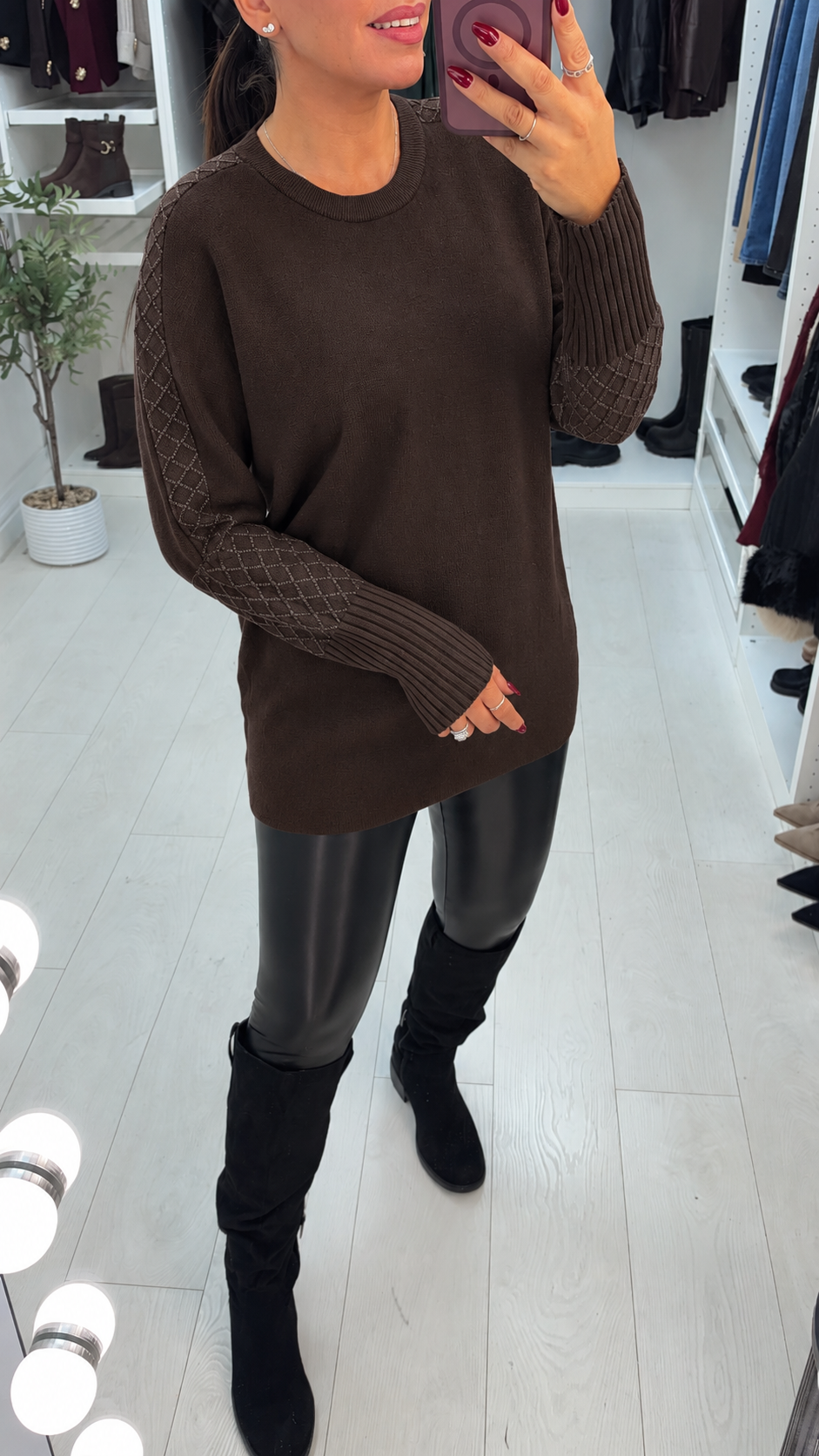 Brinda Lurex Detailed Longline Jumper