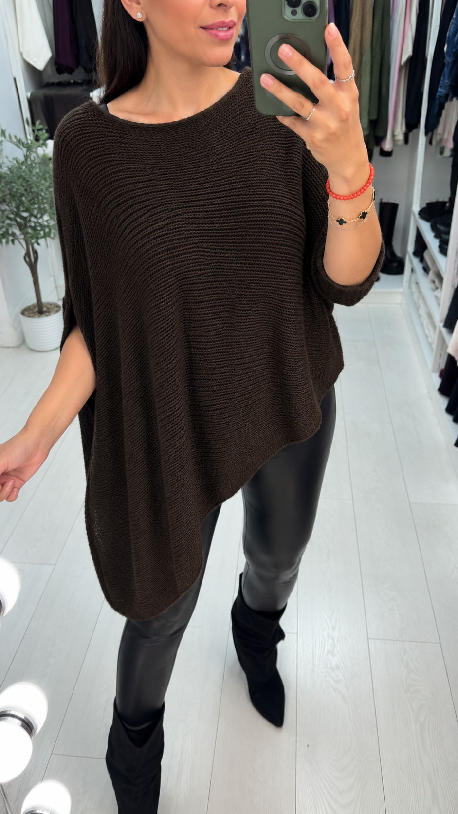 Cady Plain Chunky Knit Asymmetric Jumper