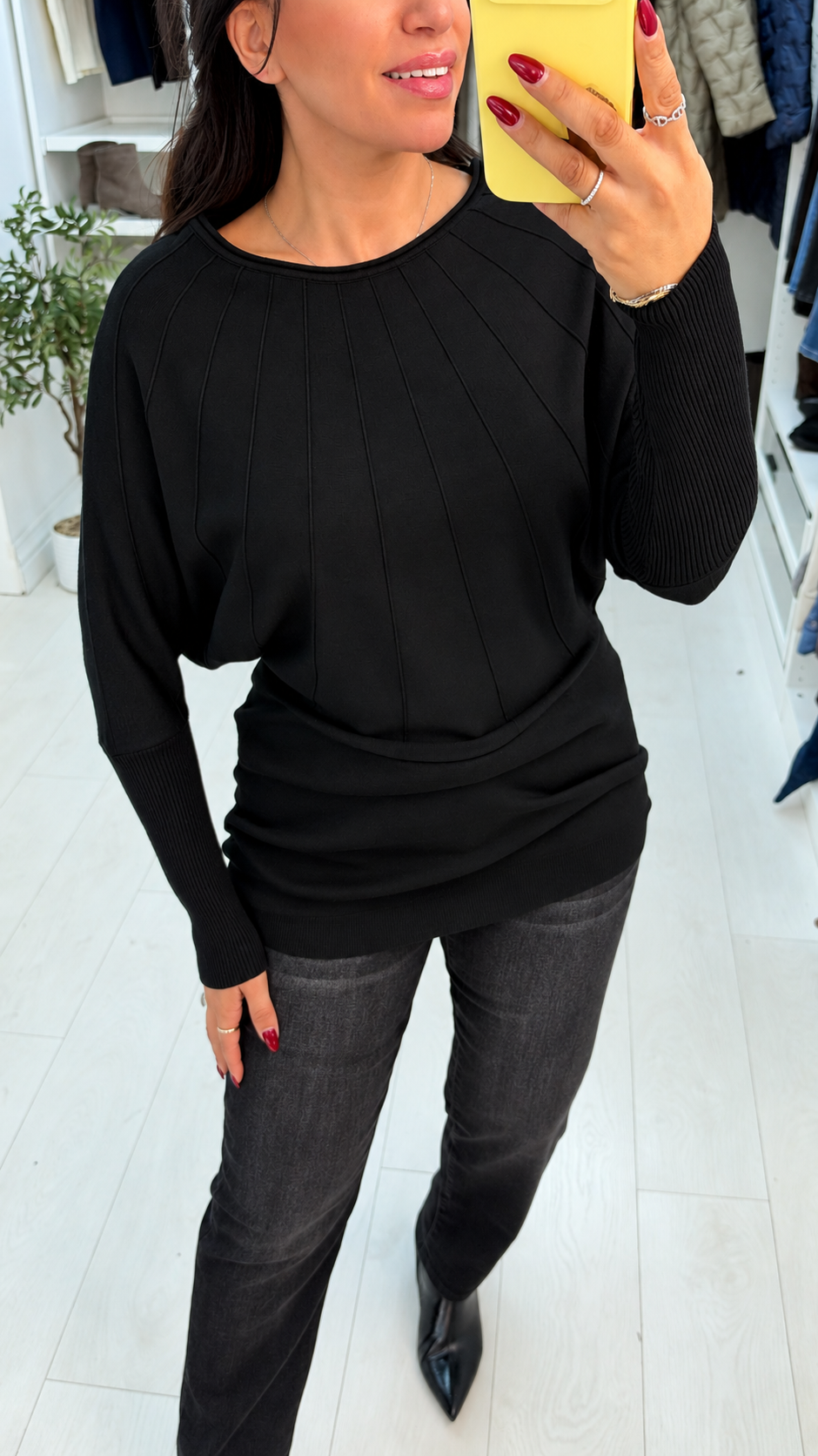 Brooke Stretch Batwing Sleeve Knit Top