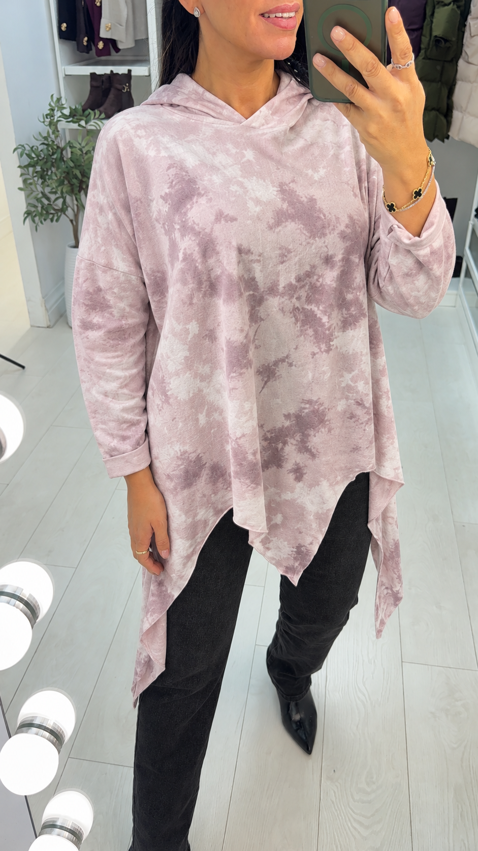 Billy Oversized Drape Splodge Detailed Hooded Sweatshirt