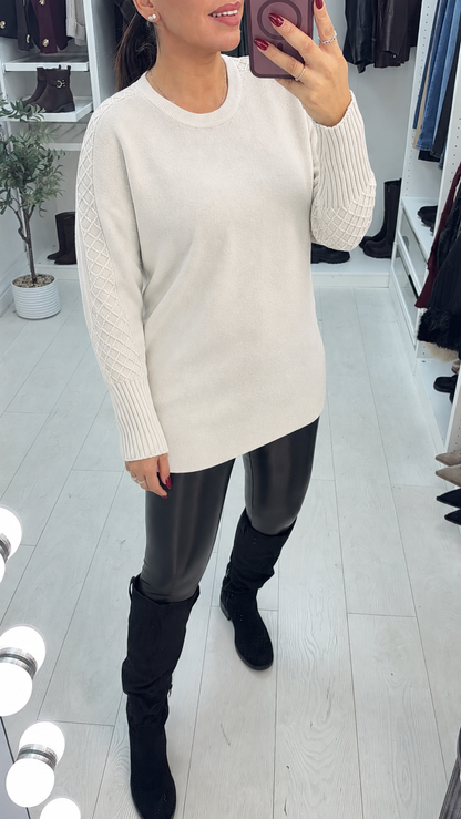 Brinda Lurex Detailed Longline Jumper