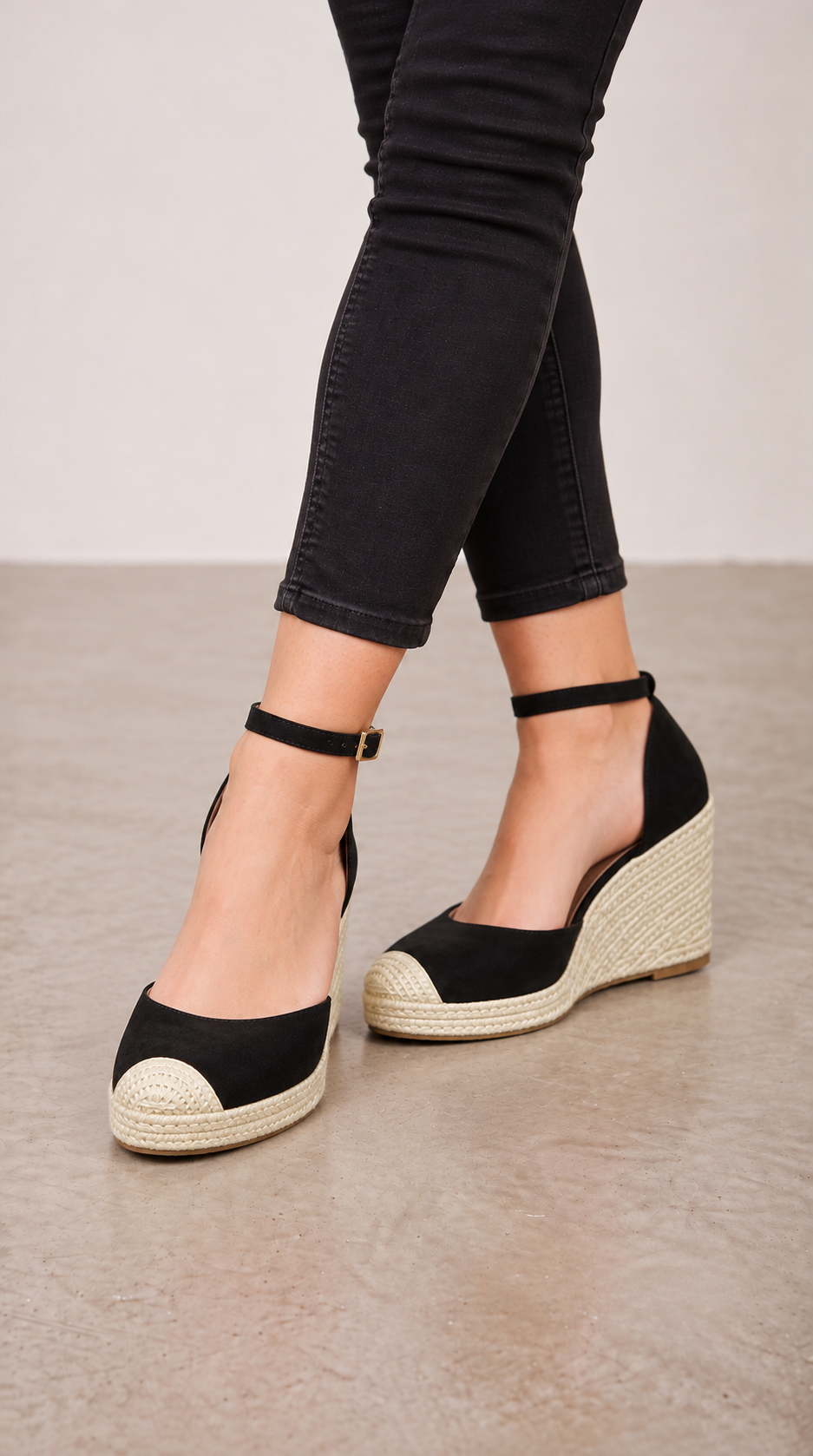 Almond Plain Faux Suede Wedges