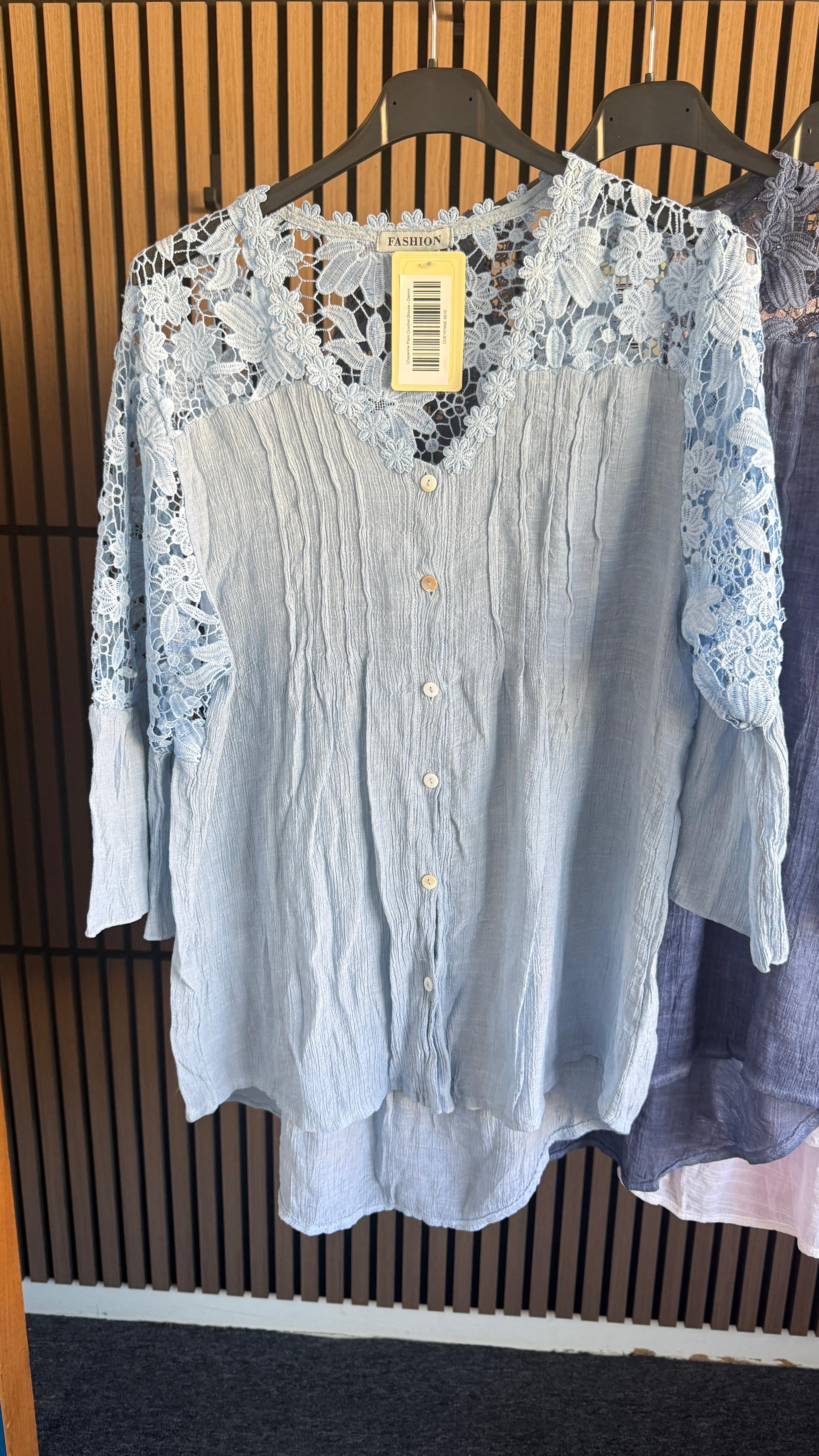 Cheyenne Plain Crochet Blouse