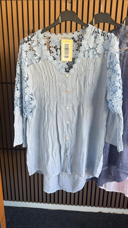 Cheyenne Plain Crochet Blouse