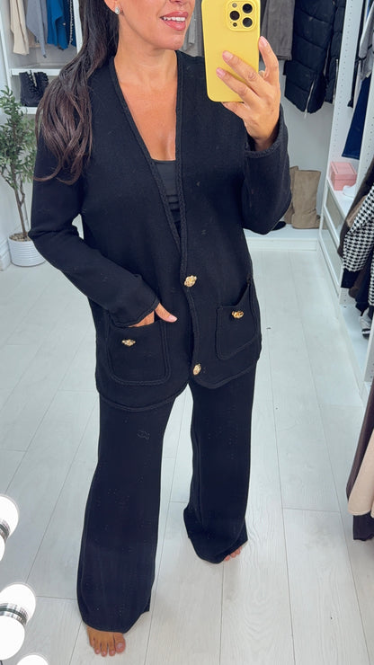 Henrietta Plain Tie Waist Cardigan Loungewear Set