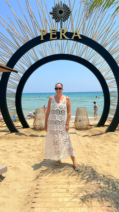 Jalia Crochet Strappy Maxi Dress