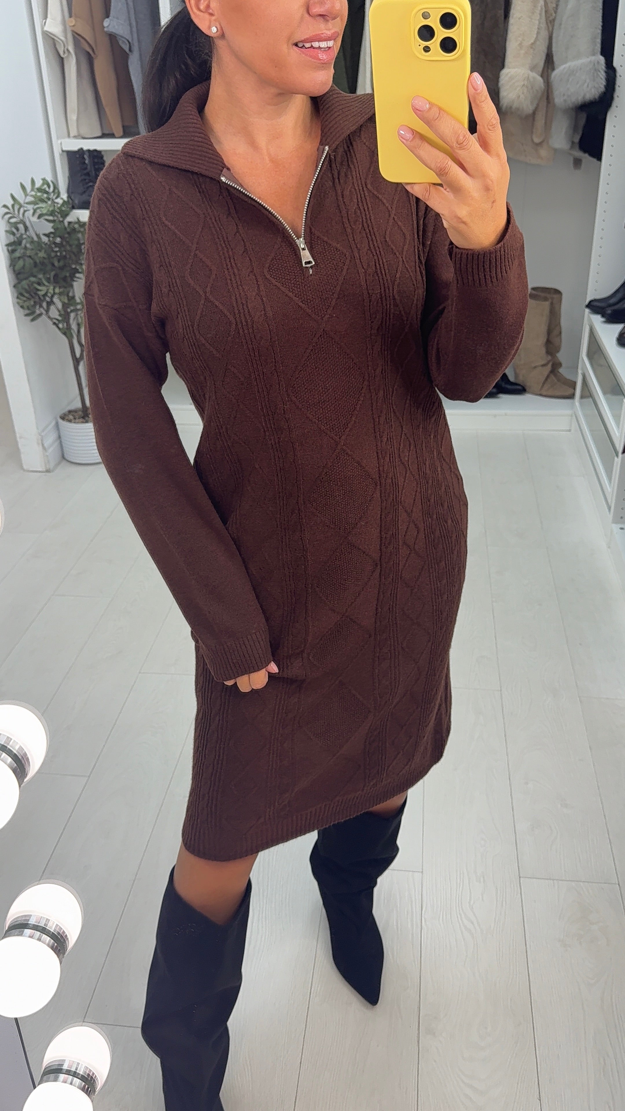 Merlo Zip Front Knitted Dress