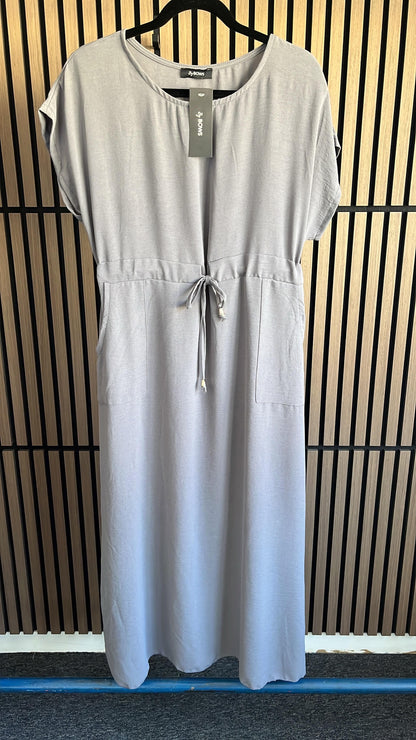 Kamila Plain Drawstring Waist Maxi Dress